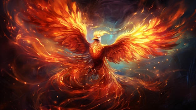 Enchanted phoenix bird fantastic magical