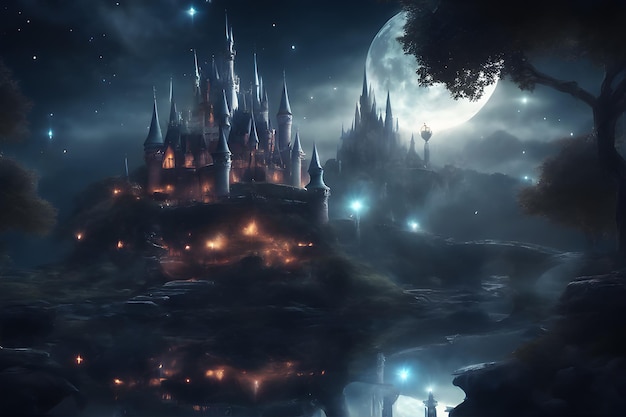 Enchanted Realms A Mystical Midnight Kingdom