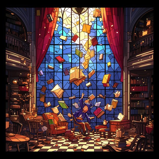 Photo enchanted spell library fantasy book art