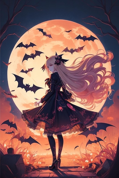 Enchanted Sunset Magic Anime Korean Blonde Girl's Halloween