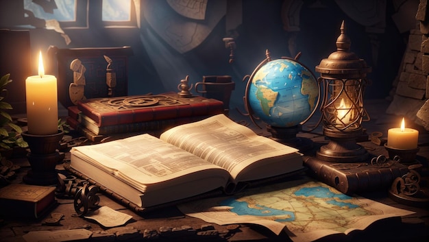 Enchanted Tome and Mystical Map Unveil a World of Fantasy and Discovery