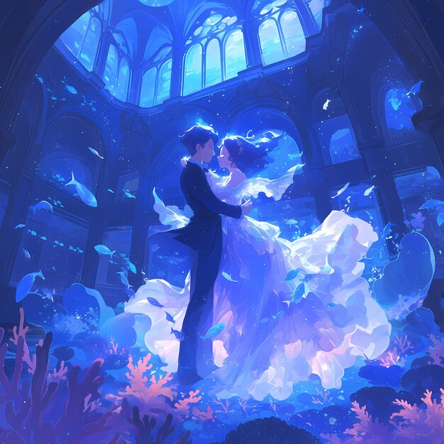 Photo enchanted underwater prom ethereal and romantic