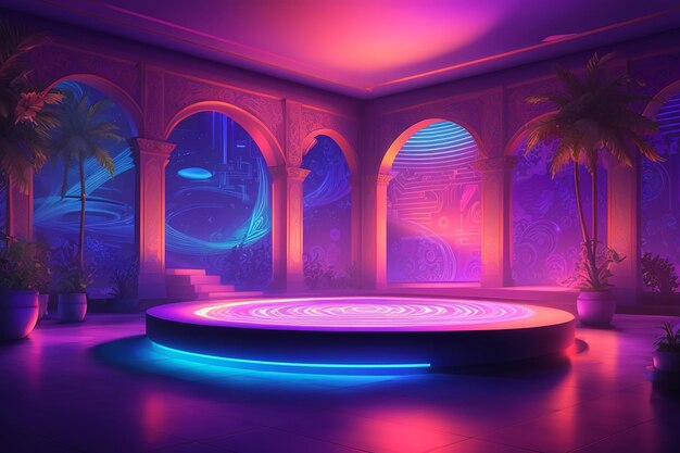 Enchanted uv ultraviolet light world mesmerizing digital backdrop in neon vibrance for creative versatility