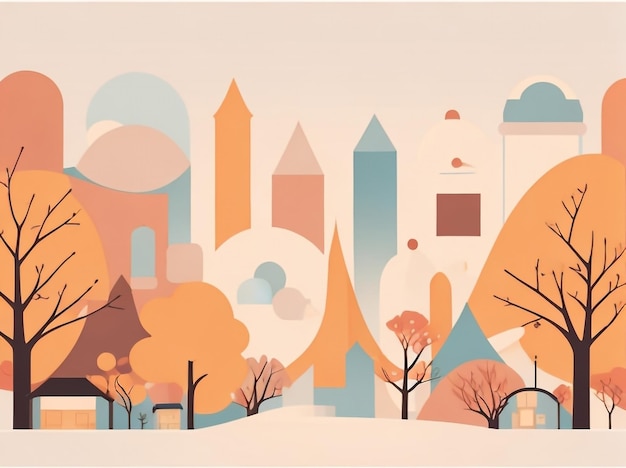 Enchanted Vistas verkent een grillig papieren landschap in FlatStyle vectorillustratie