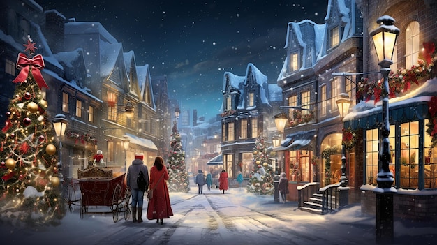 Enchanted Winter Street Scene