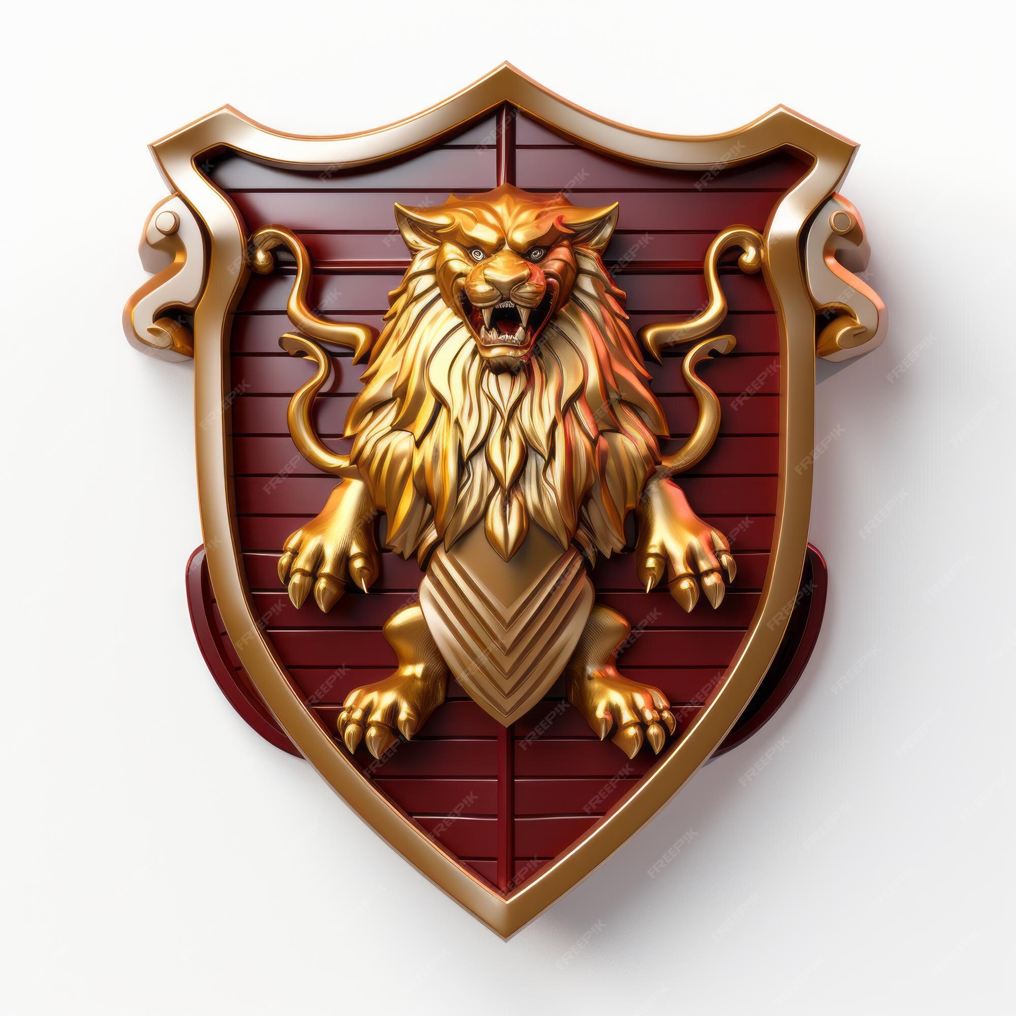 Premium AI Image | Enchanting 3D Gryffindor Emblem Unveiling the Magic 
