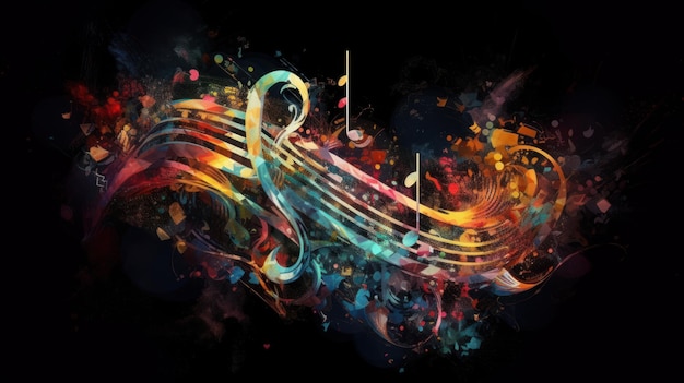 Enchanting Abstract Musical Notes in Colorful Harmony Generative AI