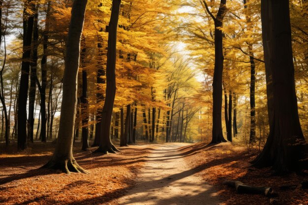 Enchanting autumn a captivating forest view