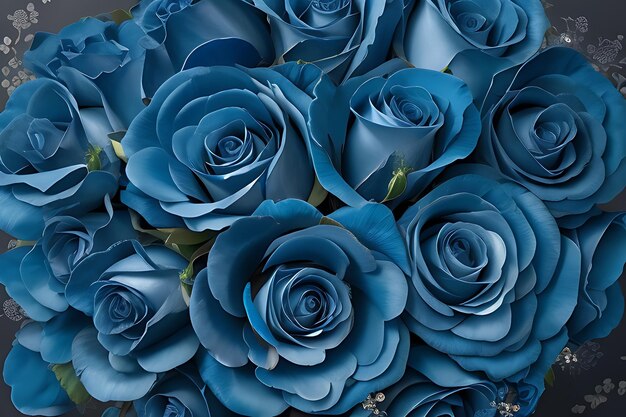 매혹적인 파란 장미 터 꽃 부켓 고품질 벽지 및 멋진 뷰 사진