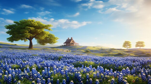 Enchanting Bluebonnets Field Painting