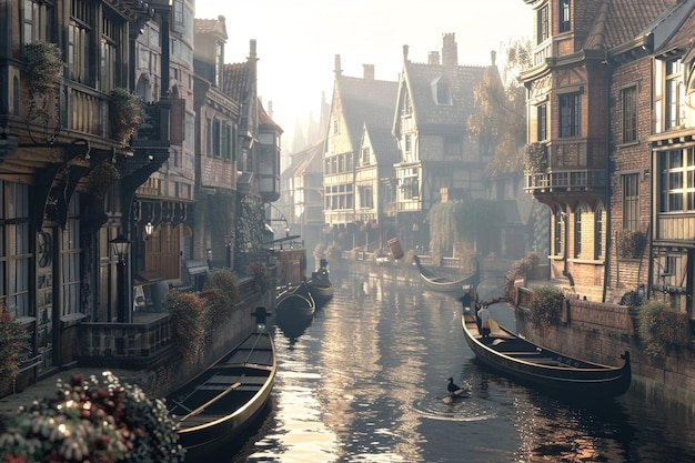 Enchanting canals winding through old cities