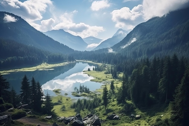 Enchanting Capture A Captivating View of a Carpathian Mountain Lake