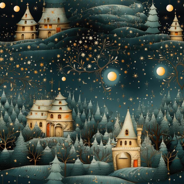Premium AI Image  Enchanting Christmas Elegance Seamless Pattern Background