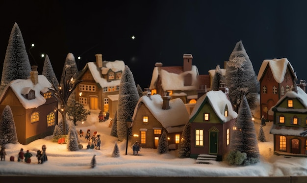 Enchanting Christmas village in a fantasy world Creating using generative AI tools