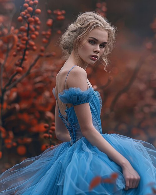 Enchanting Cinderella Photorealism Style Full Body Shoot of a Fairytale Scene