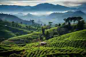 Photo the enchanting coffee plantation a captivating view near manizales in the coffee triangle of colomb