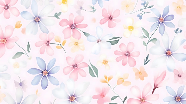 Enchanting collection of watercolor seamless patterns featuring floral natureinspired geometric