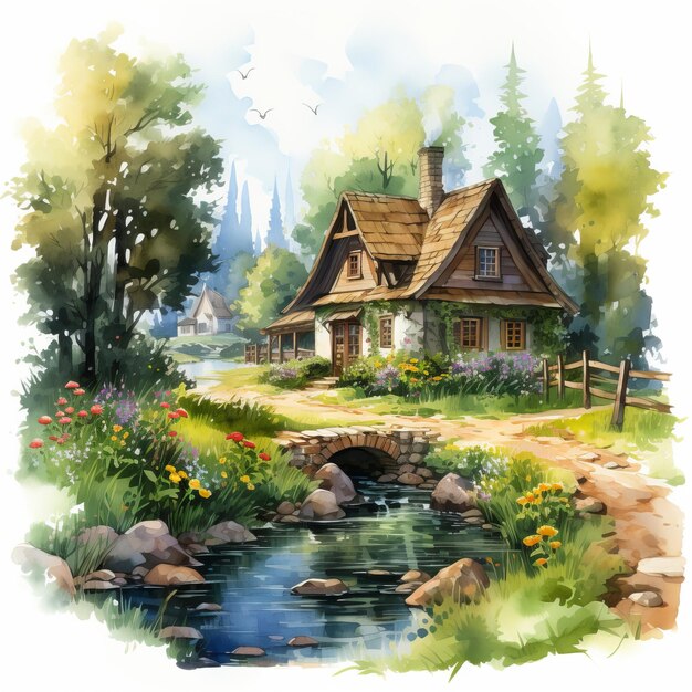 Enchanting Cottagecore Dreams Captivating Watercolor Scenarios Unveiling Full Background Beauty