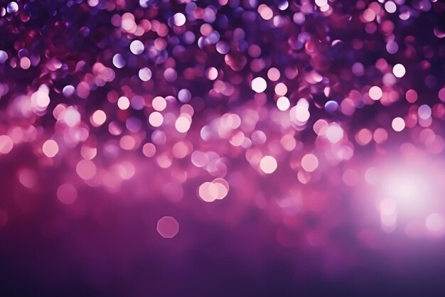 Enchanting dark purple pink glitter vintage lights background created with generative ai tools