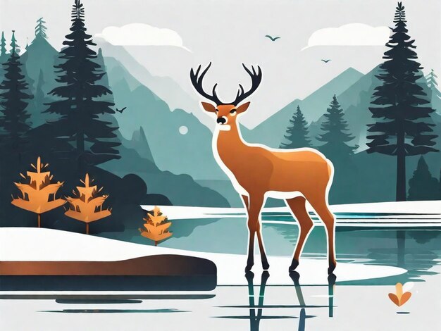 Enchanting Deer in Serene Natural Scenes