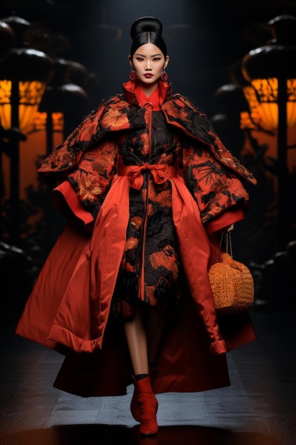 Enchanting East A Mesmerizing Fashion Show Featuring Asian Runway Models in Captivating Manchurian