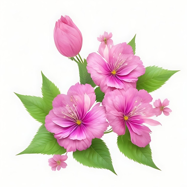 The Enchanting Elegance of Pink Blossoms Generated by AI