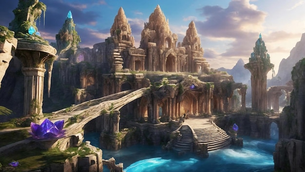 Enchanting elven cityscape a journey to a magical world