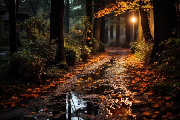 Enchanting Evening in the Autumn Forest