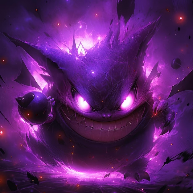 Photo enchanting fairy gengar's marvel in anime fantasy a digital masterpiece of ultradetailed 8k art