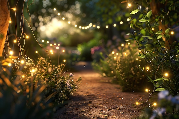 Enchanting fairy lights twinkling in gardens