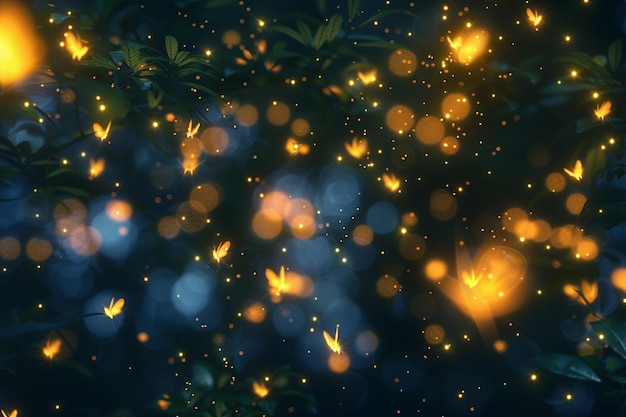 Enchanting fireflies dancing in the night sky octa