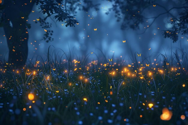 Enchanting fireflies lighting up the night octane