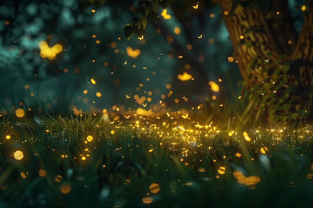 Enchanting fireflies lighting up the night octane