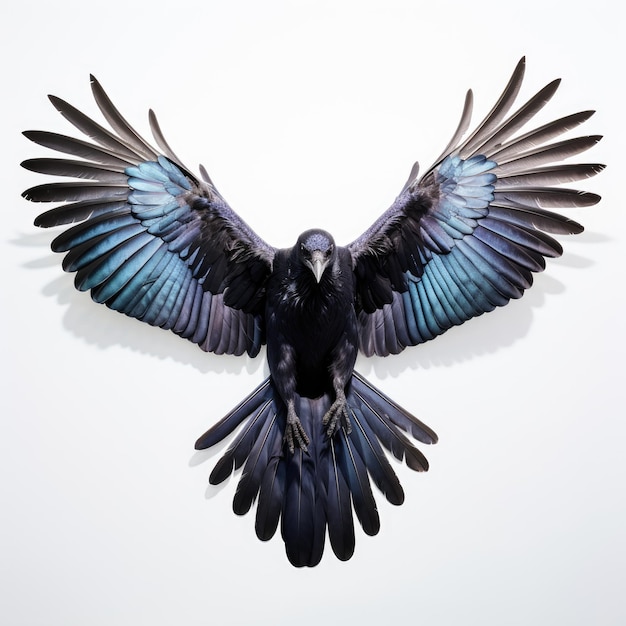 Enchanting Flight The Mesmerizing Iridescent Raven Soaring Towards You