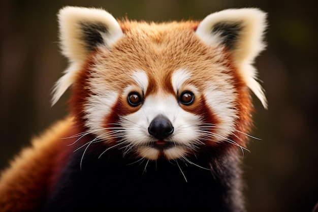 Photo enchanting gaze generative ai presents a portrait of a red panda