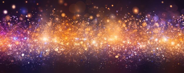 Enchanting Glitter Bokeh Lights Panoramic Background