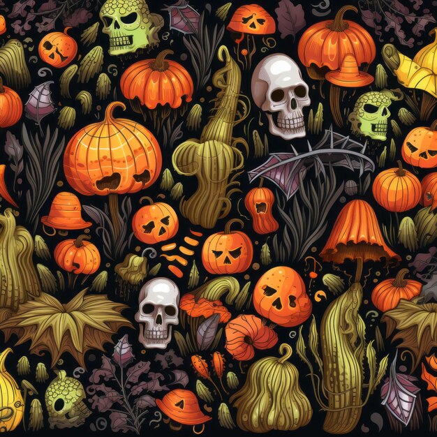 Premium Photo  Enchanting Halloween Pattern Unveiling the Spooky Delights