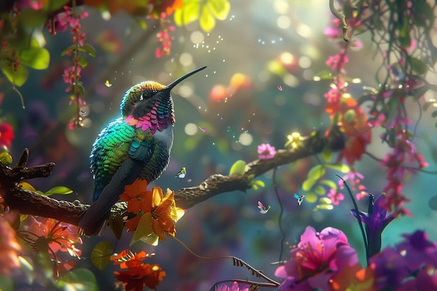 Enchanting hummingbird sanctuaries with colorful v