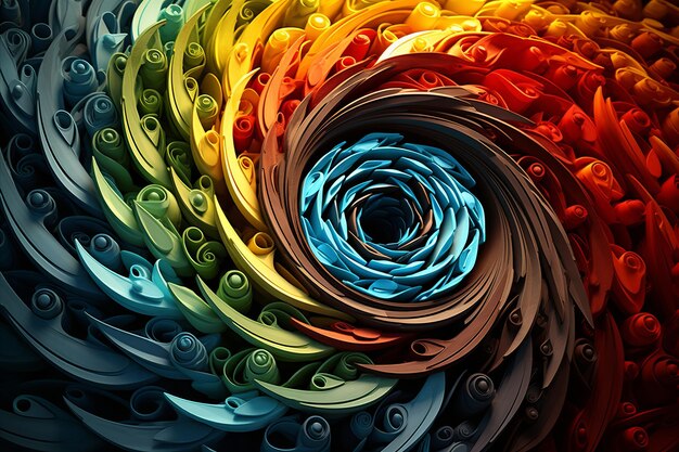 Enchanting and Hypnotic Abstract Multicolor Spectrum Unleashed in a Breathtaking 3D Rendering