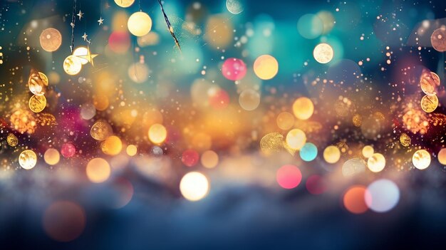 Photo an enchanting image capturing the beauty of christmas bokeh with twinkling lights in soft focus