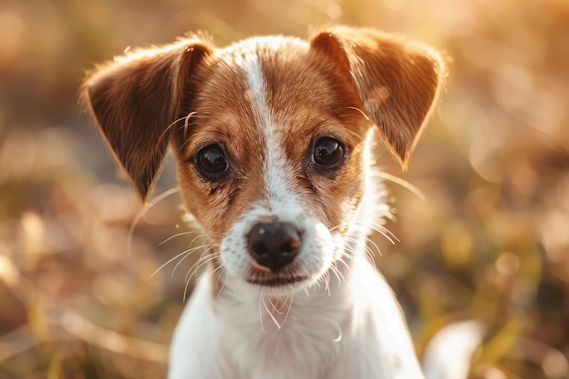 Enchanting Jack Russell Terrier with Bright Eyes and Alert Ears Generative AI