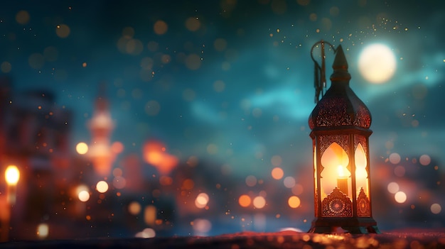 Enchanting Lantern Illuminating a Mystical Night with Soft Glows