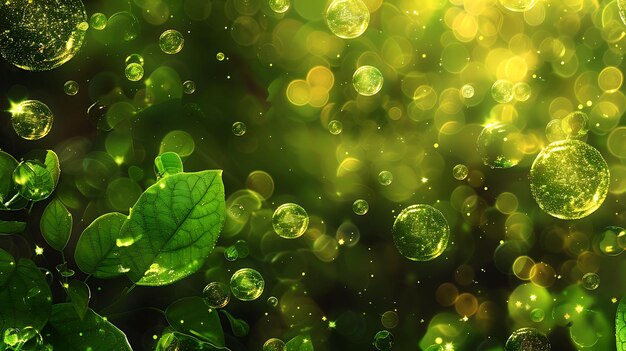 Enchanting Luminescent Peridot Bubble With Elegant Leafy Des Texture Art Wallpaper Background