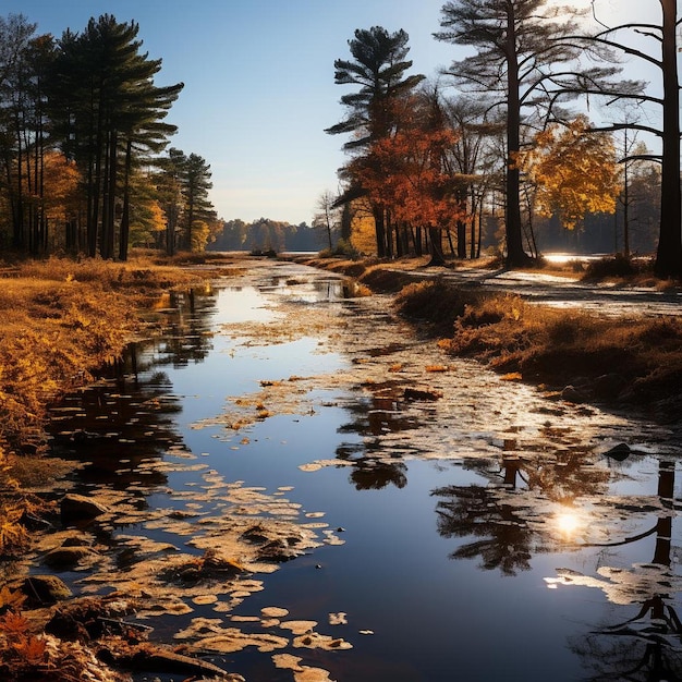 Enchanting Maple Meadows Autumn Landscape Photo