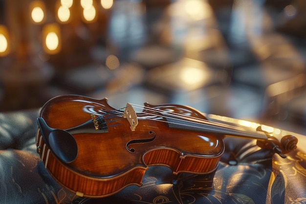 Photo enchanting melodies of a violin serenade