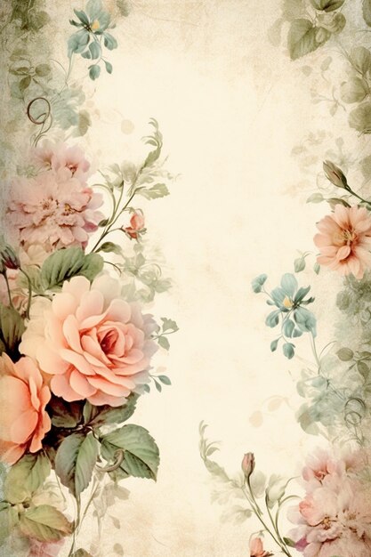 Photo enchanting memories vintage floral scrapbook elegance with watercolor accents