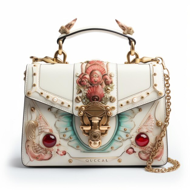 Enchanting Mermaidinspired Gucci Style Handbag for the Fashionable Young Lady on a White Background