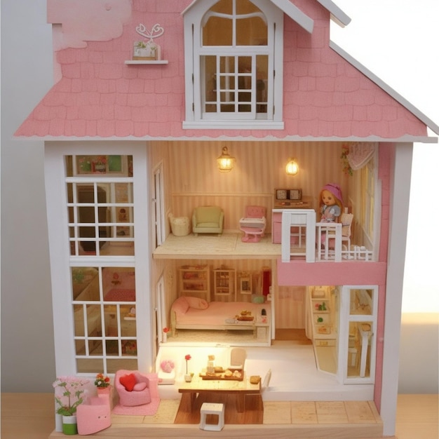 Photo enchanting miniature world the cute dollhouse aigenerated