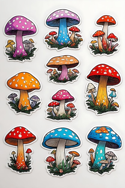 Enchanting Mushroom Stickers A Mycophiles Delight