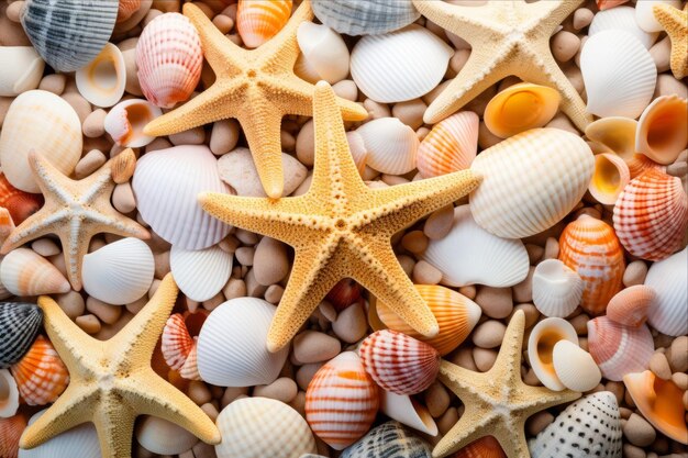 The Enchanting Ocean Symphony Starfishes and Abundance of Seashells